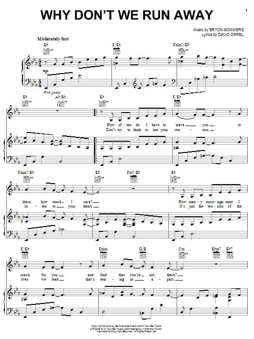 David Zippel Why Don't We Run Away sheet music notes and chords arranged for Piano, Vocal & Guitar Chords (Right-Hand Melody)