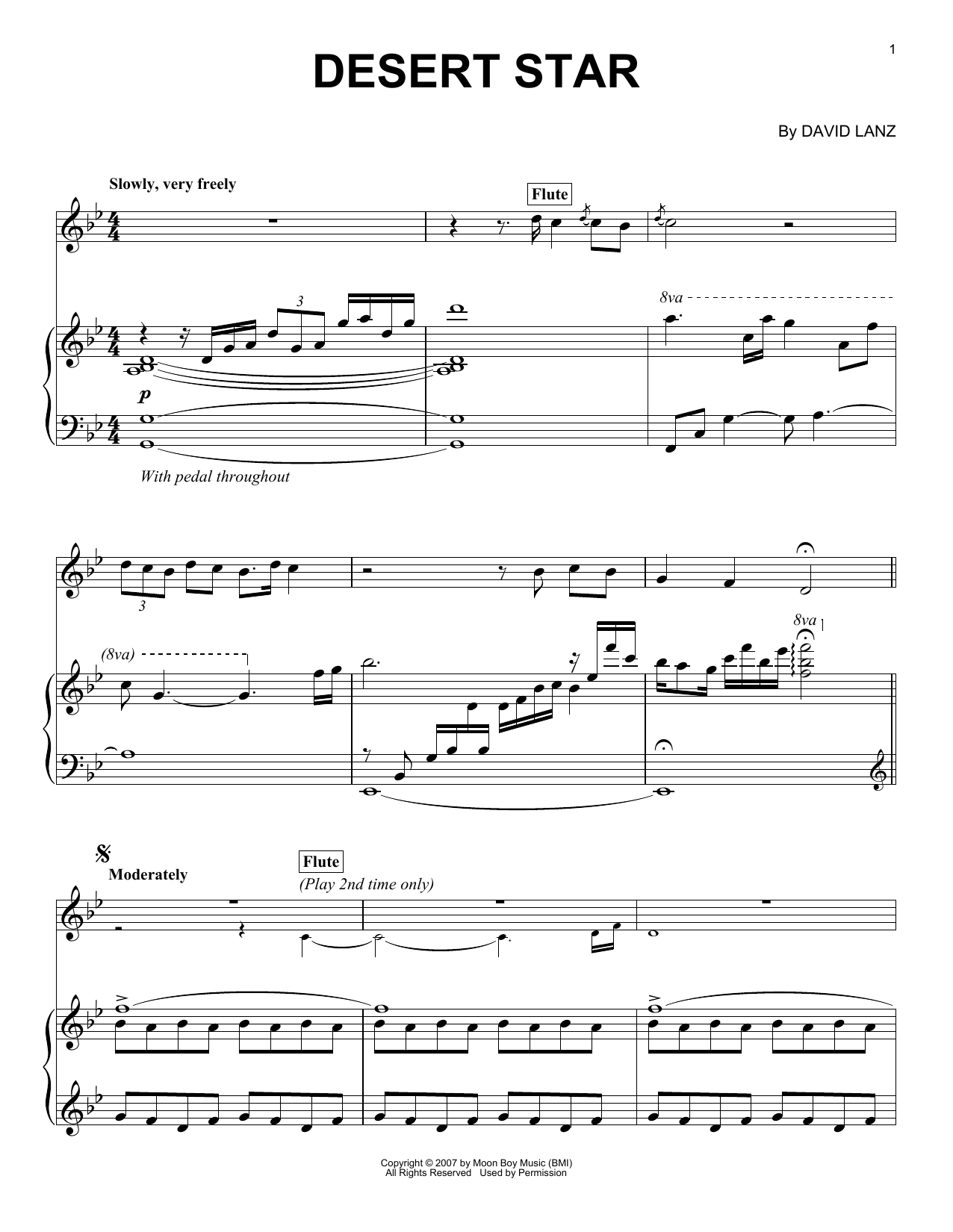 David Lanz & Gary Stroutsos Desert Star sheet music notes and chords arranged for Piano Solo