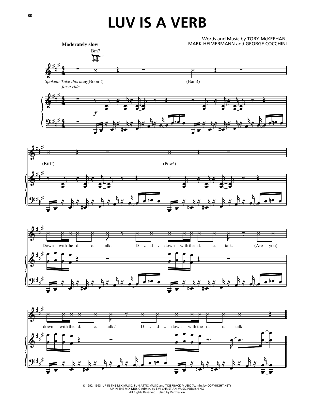 dc Talk Luv Is A Verb sheet music notes and chords arranged for Piano, Vocal & Guitar Chords (Right-Hand Melody)