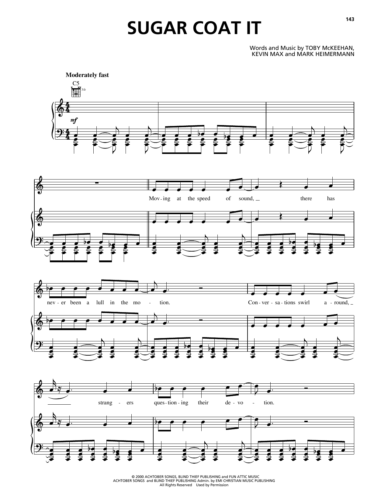 dc Talk Sugar Coat It sheet music notes and chords arranged for Piano, Vocal & Guitar Chords (Right-Hand Melody)