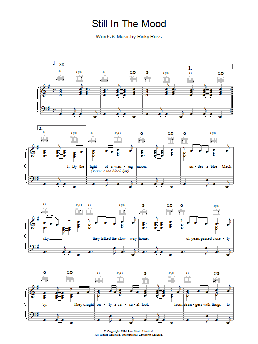 Deacon Blue Still In The Mood sheet music notes and chords arranged for Piano, Vocal & Guitar Chords