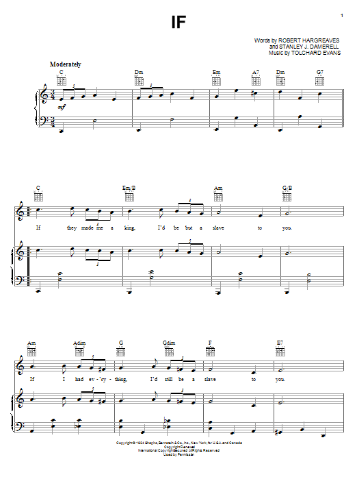 Dean Martin If sheet music notes and chords arranged for Piano, Vocal & Guitar Chords (Right-Hand Melody)