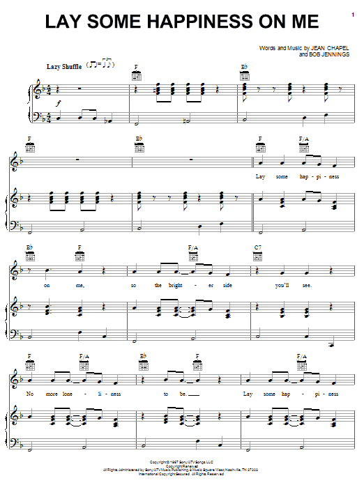 Dean Martin Lay Some Happiness On Me sheet music notes and chords arranged for Piano, Vocal & Guitar Chords (Right-Hand Melody)