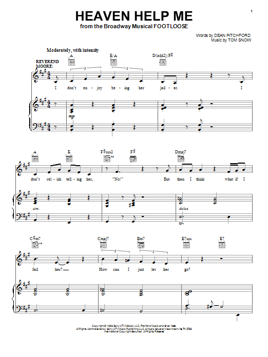 Dean Pitchford Heaven Help Me sheet music notes and chords arranged for Piano, Vocal & Guitar Chords (Right-Hand Melody)