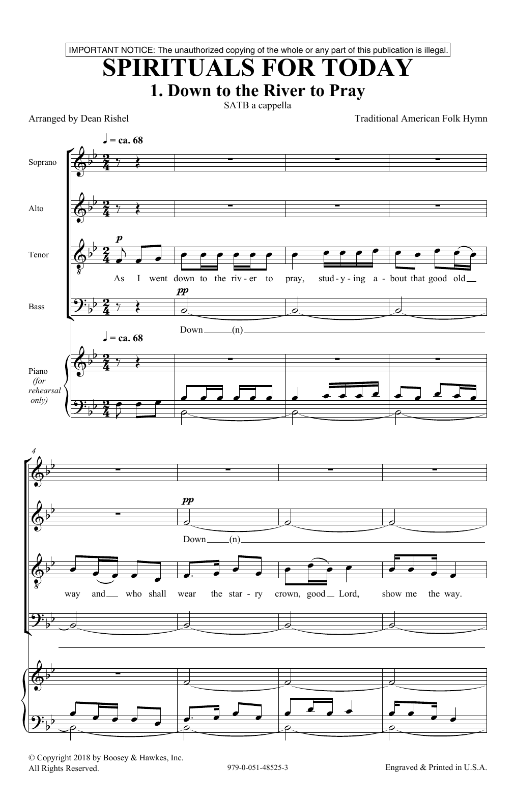 Dean Rishel Spirituals For Today sheet music notes and chords arranged for SATB Choir