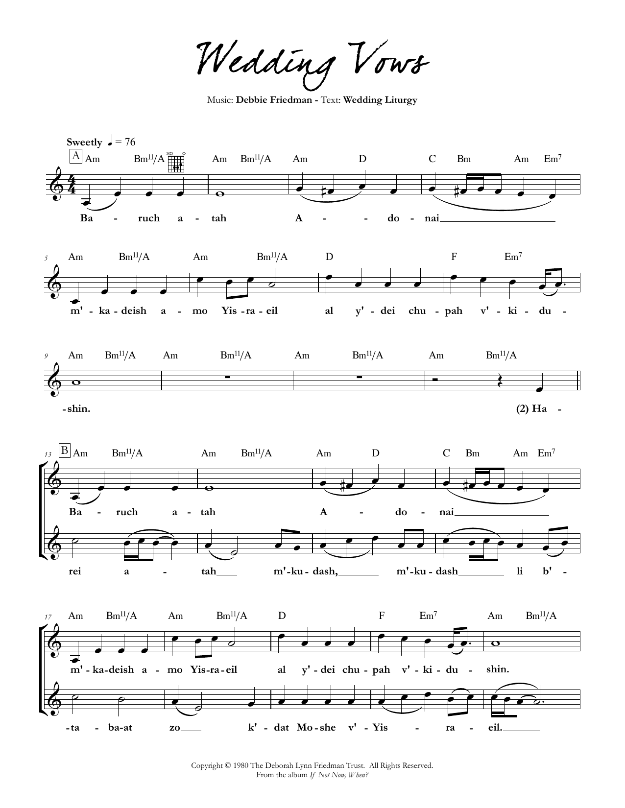 Debbie Friedman We the People sheet music notes and chords arranged for Lead Sheet / Fake Book