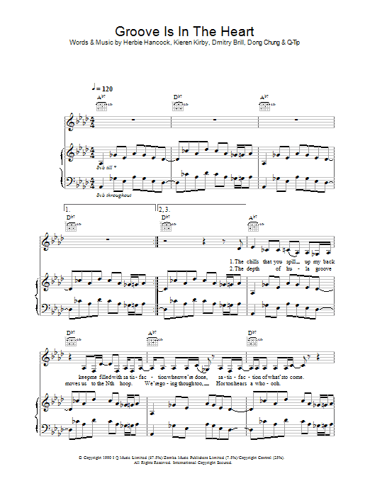 Deee-Lite Groove Is In The Heart sheet music notes and chords arranged for Piano, Vocal & Guitar Chords