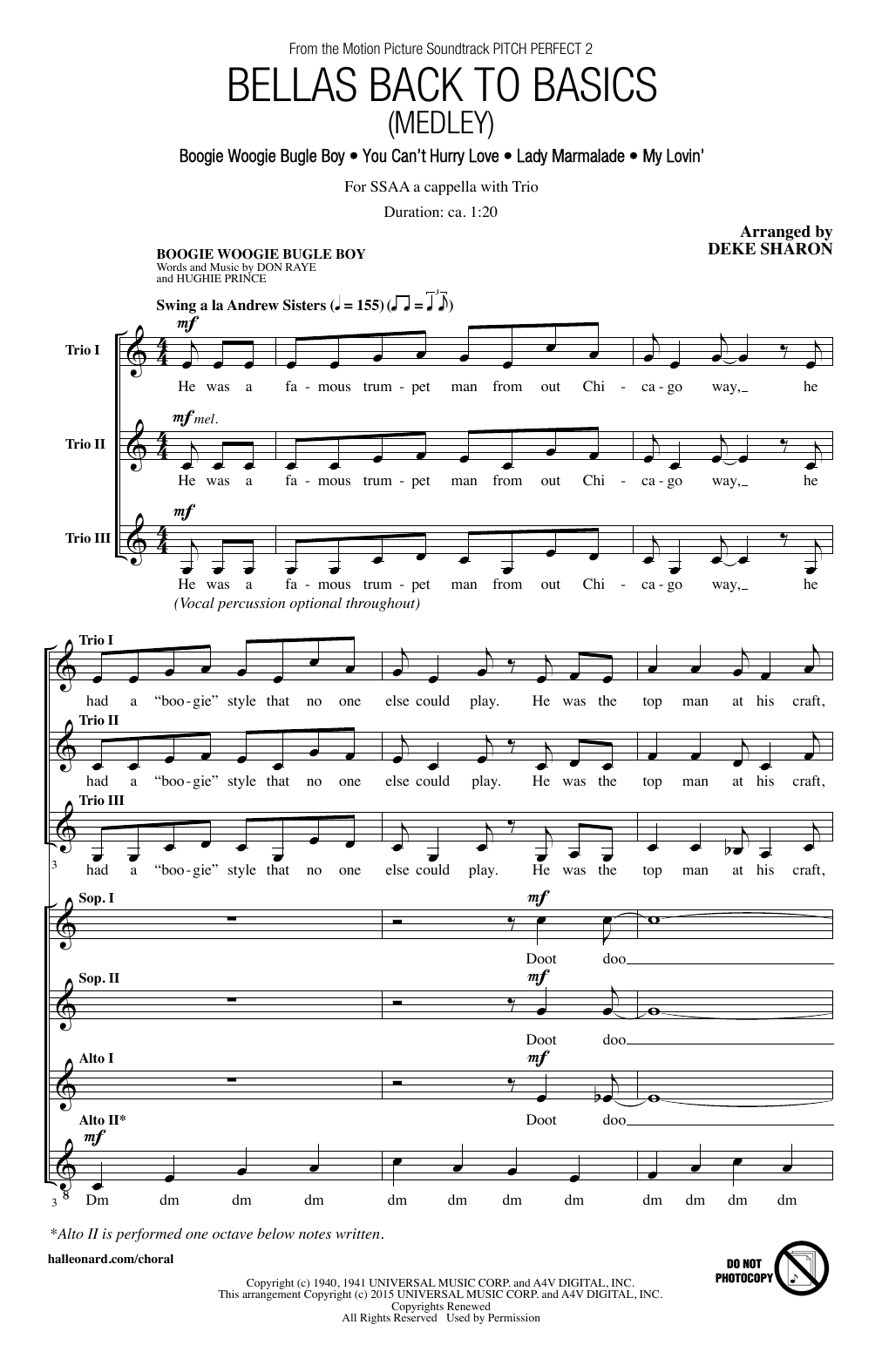 Deke Sharon Bellas Back To Basics (Medley) sheet music notes and chords arranged for SSA Choir