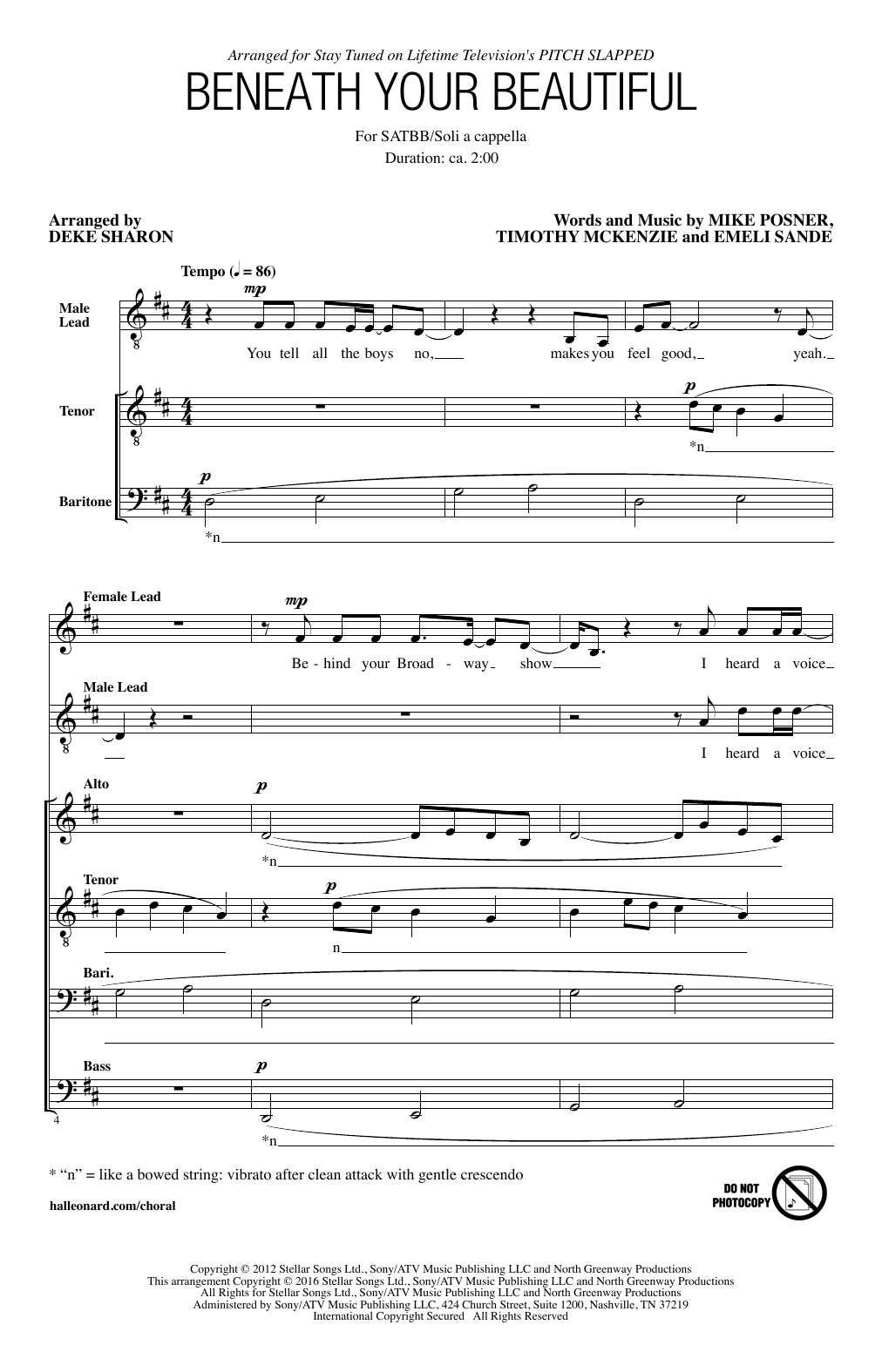 Deke Sharon Beneath Your Beautiful sheet music notes and chords arranged for SATB Choir