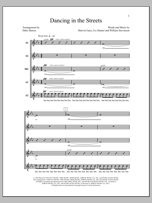 Deke Sharon Dancing in the Streets sheet music notes and chords arranged for SSAA Choir