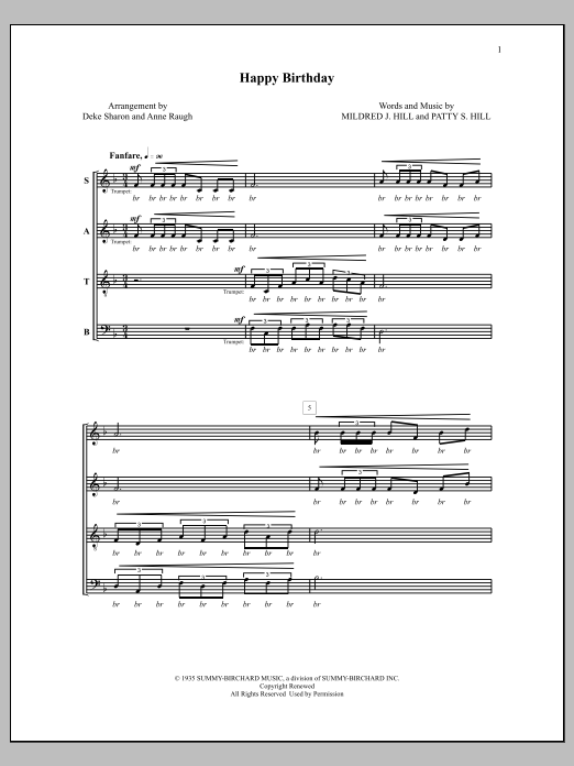 Deke Sharon Happy Birthday sheet music notes and chords arranged for SATB Choir