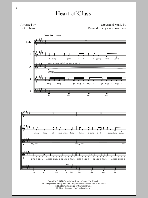 Deke Sharon Heart Of Glass sheet music notes and chords arranged for SATB Choir