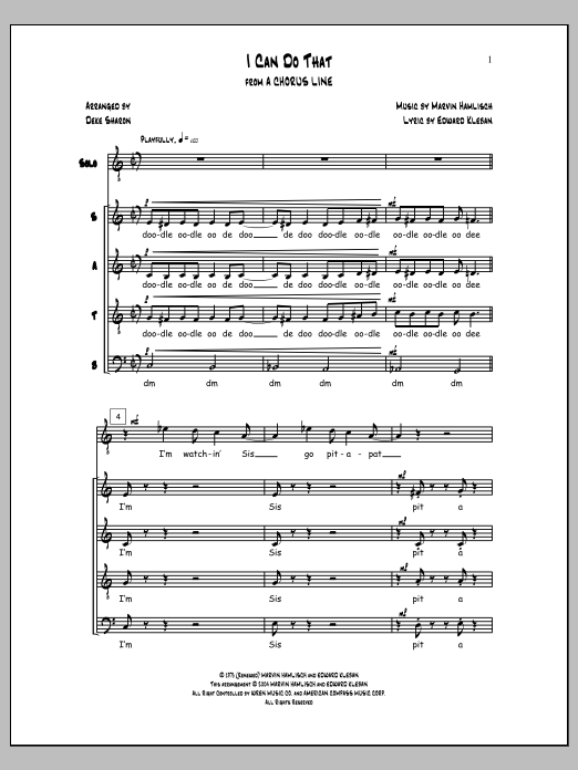 Deke Sharon I Can Do That sheet music notes and chords arranged for SATB Choir