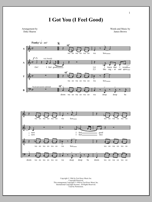 Deke Sharon I Got You (I Feel Good) sheet music notes and chords arranged for SAB Choir