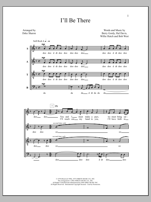 Deke Sharon I'll Be There sheet music notes and chords arranged for SATB Choir