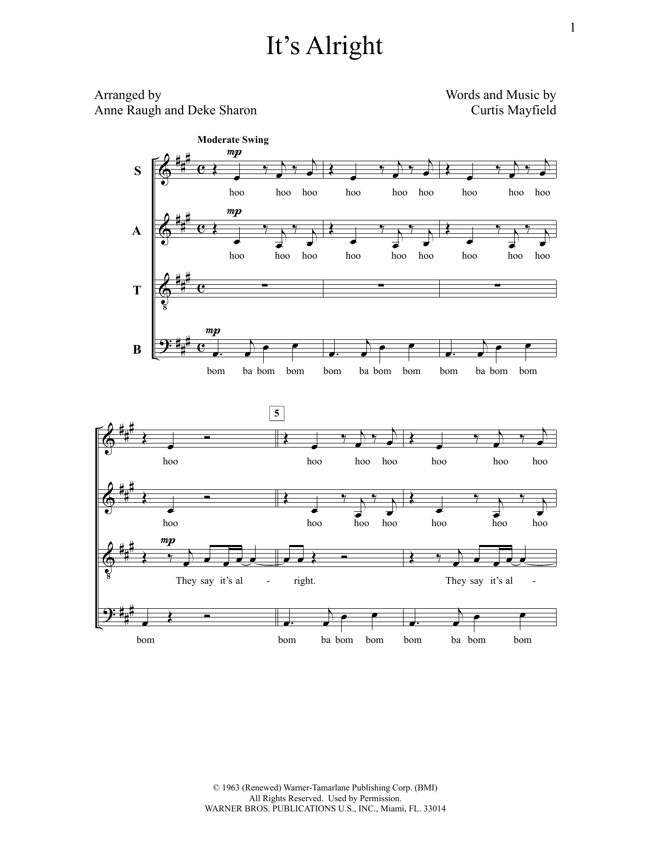 Deke Sharon It's Alright sheet music notes and chords arranged for SATB Choir