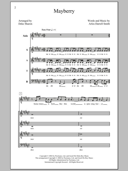 Deke Sharon Mayberry sheet music notes and chords arranged for SATB Choir