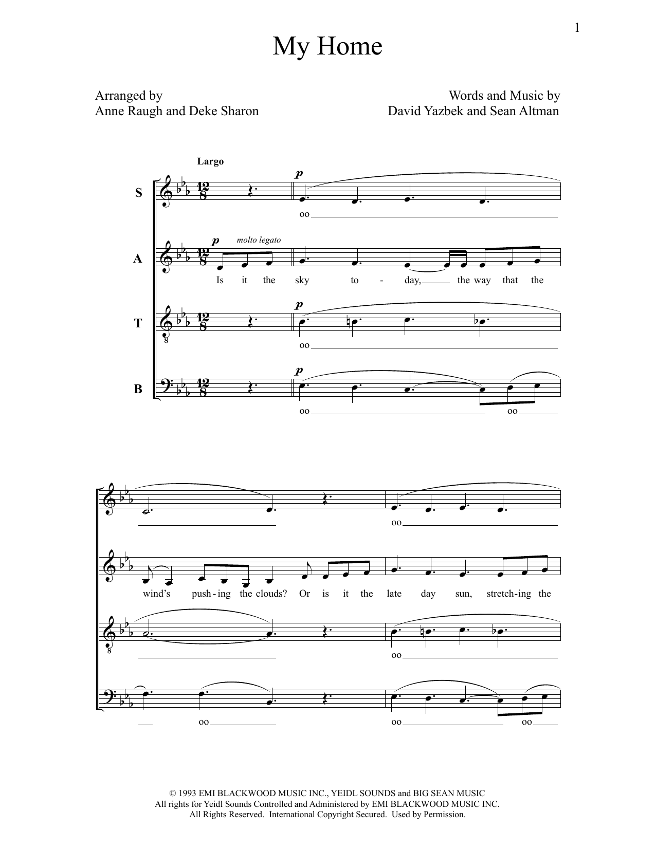 Deke Sharon My Home sheet music notes and chords arranged for SATB Choir