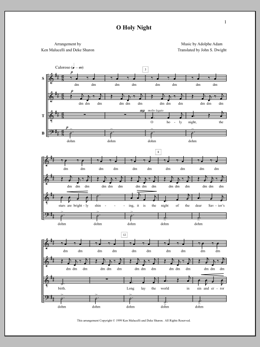 Deke Sharon O Holy Night sheet music notes and chords arranged for SATB Choir