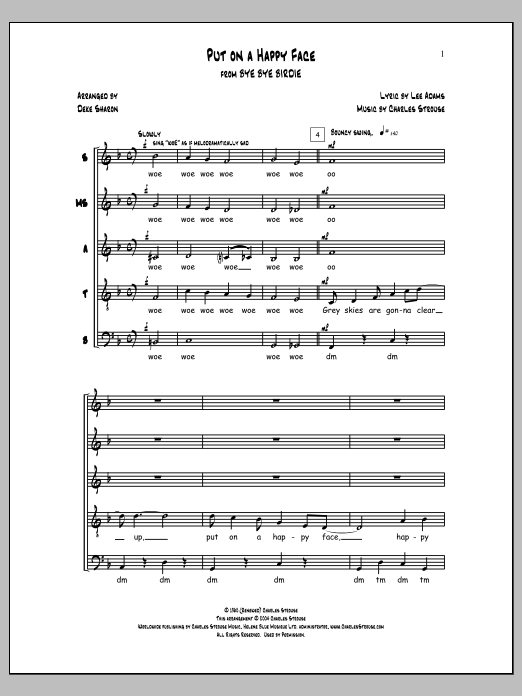 Deke Sharon Put On a Happy Face sheet music notes and chords arranged for SSATB Choir