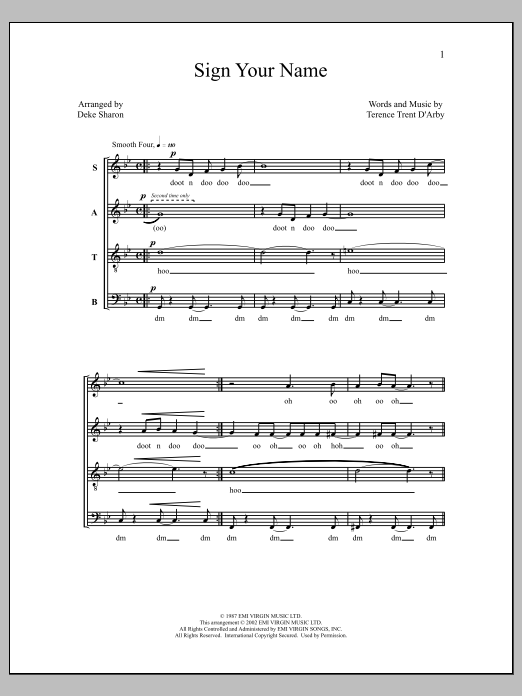 Deke Sharon Sign Your Name sheet music notes and chords arranged for SATB Choir