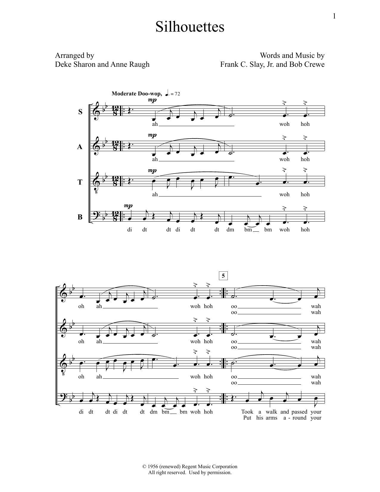 Deke Sharon Silhouettes sheet music notes and chords arranged for SATB Choir