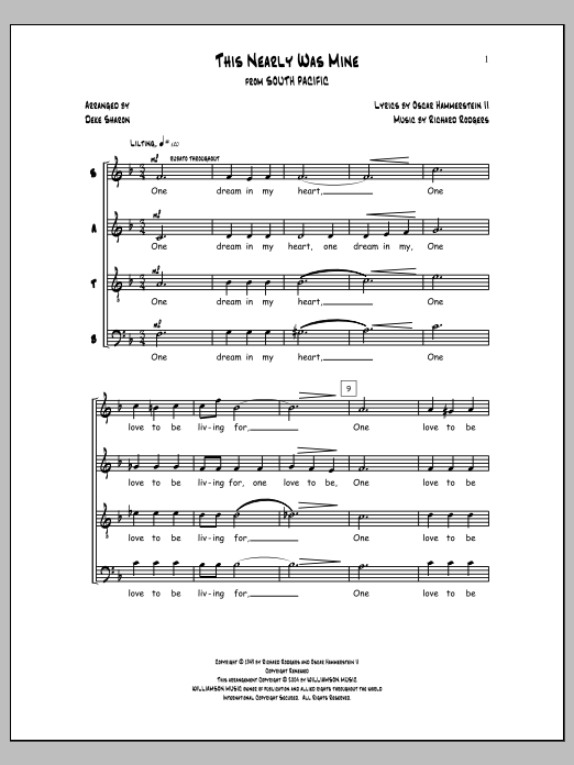Deke Sharon This Nearly Was Mine sheet music notes and chords arranged for SATB Choir