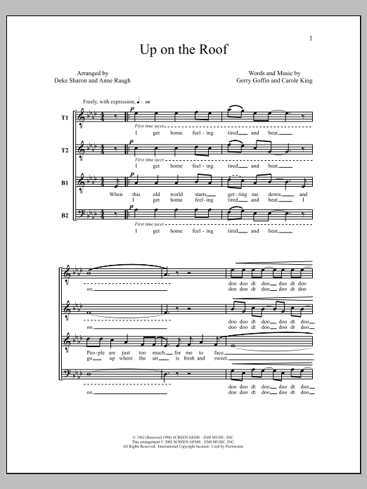 Deke Sharon Up On the Roof sheet music notes and chords arranged for TTBB Choir