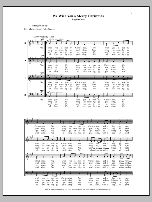 Deke Sharon We Wish You A Merry Christmas sheet music notes and chords arranged for SATB Choir