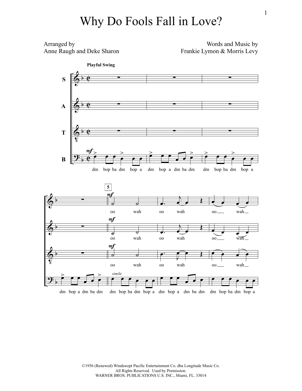 Deke Sharon Why Do Fools Fall in Love? sheet music notes and chords arranged for SATB Choir