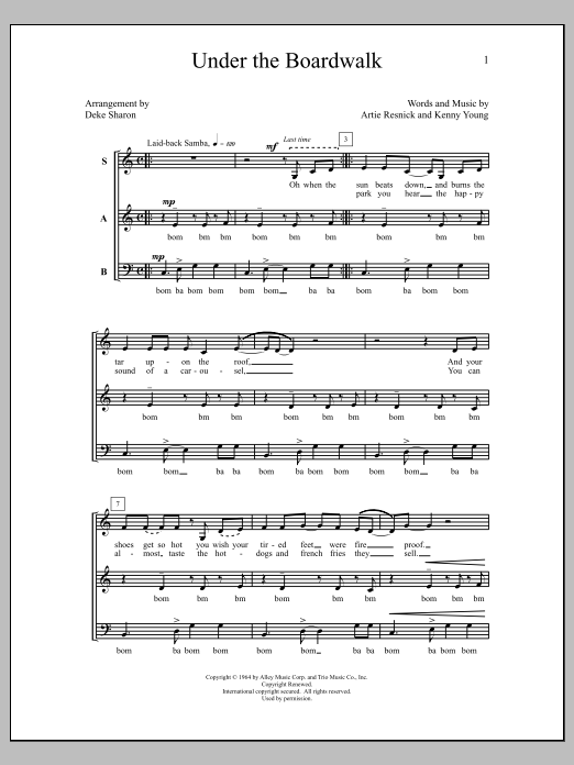 Deke Sharon Under The Boardwalk sheet music notes and chords. Download Printable PDF.