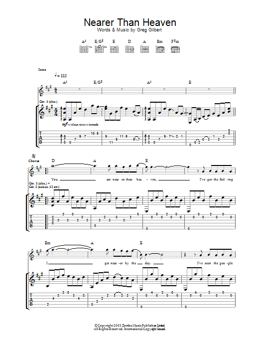 Delays Nearer Than Heaven sheet music notes and chords arranged for Guitar Chords/Lyrics