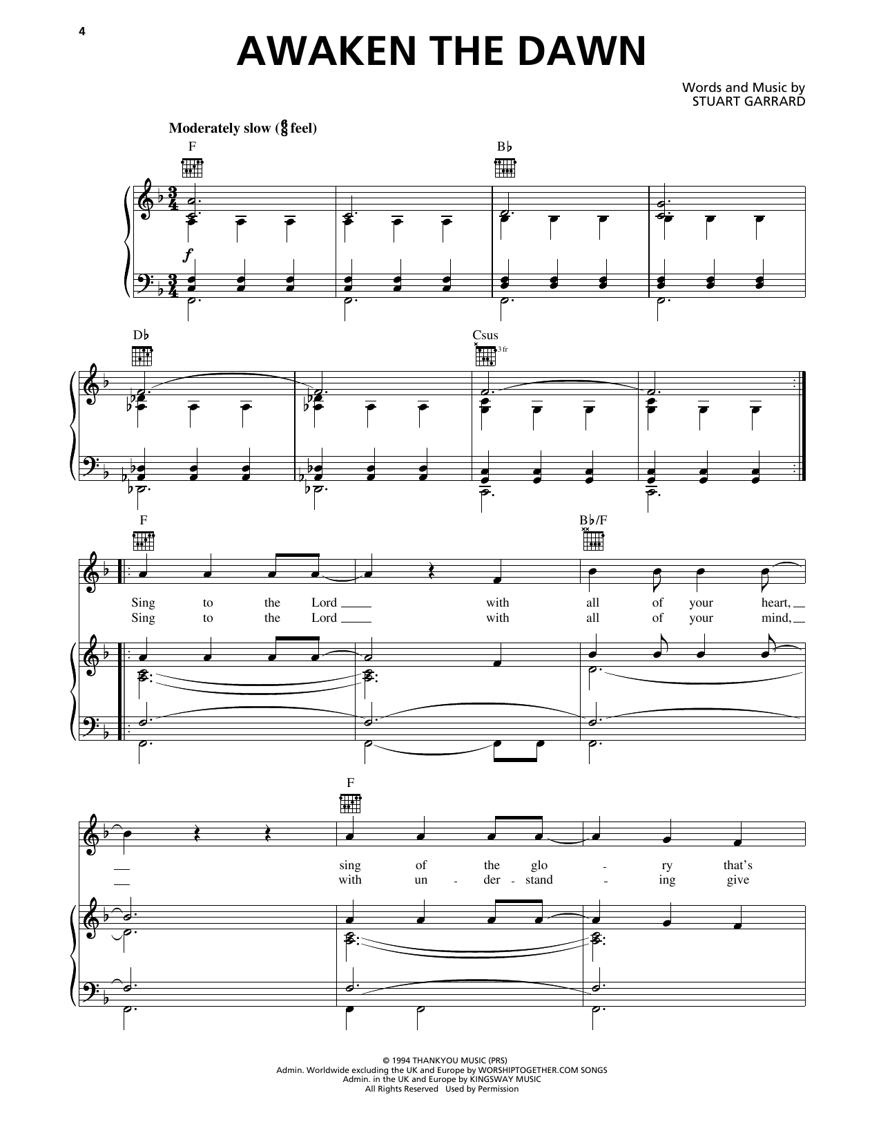 Delirious? Awaken The Dawn sheet music notes and chords arranged for Piano, Vocal & Guitar Chords (Right-Hand Melody)