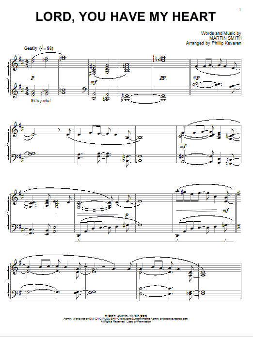 Delirious? Lord, You Have My Heart [Jazz version] (arr. Phillip Keveren) sheet music notes and chords arranged for Piano Solo