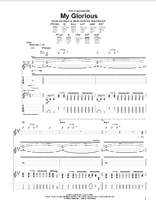 Delirious? My Glorious sheet music notes and chords arranged for Guitar Tab