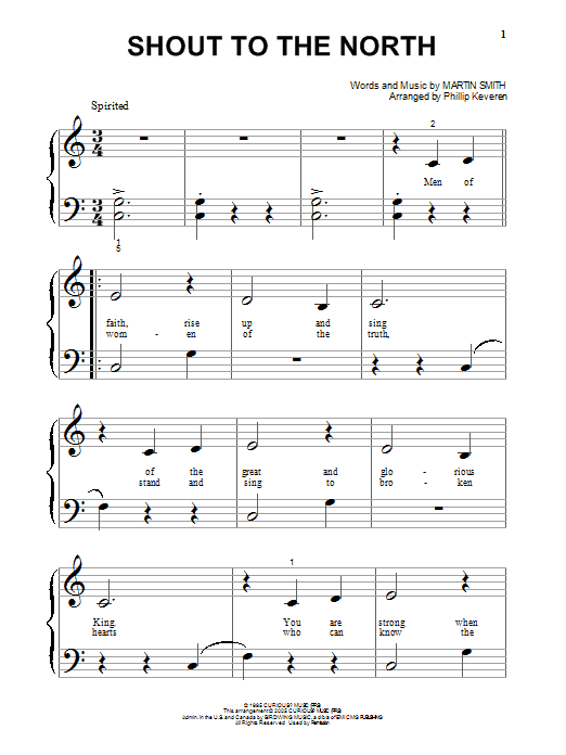 Delirious? Shout To The North (arr. Phillip Keveren) sheet music notes and chords arranged for Big Note Piano