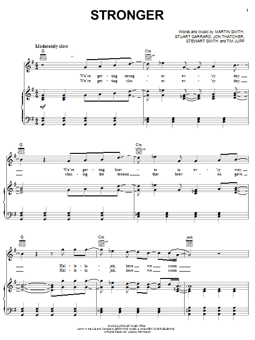 Delirious? Stronger sheet music notes and chords arranged for Piano, Vocal & Guitar Chords (Right-Hand Melody)