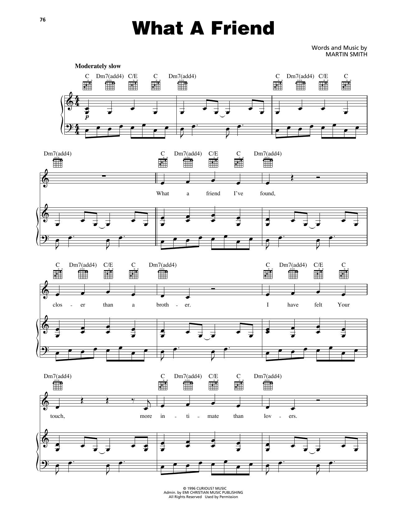 Delirious? What A Friend sheet music notes and chords arranged for Piano, Vocal & Guitar Chords (Right-Hand Melody)