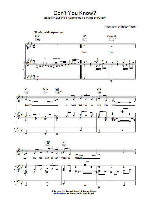 Della Reese Don't You Know? sheet music notes and chords arranged for Piano, Vocal & Guitar Chords