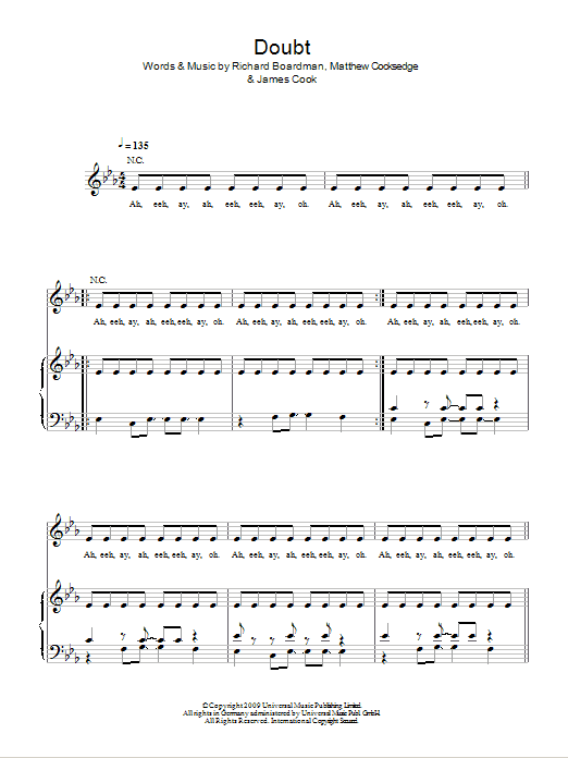 Delphic Doubt sheet music notes and chords arranged for Piano, Vocal & Guitar Chords