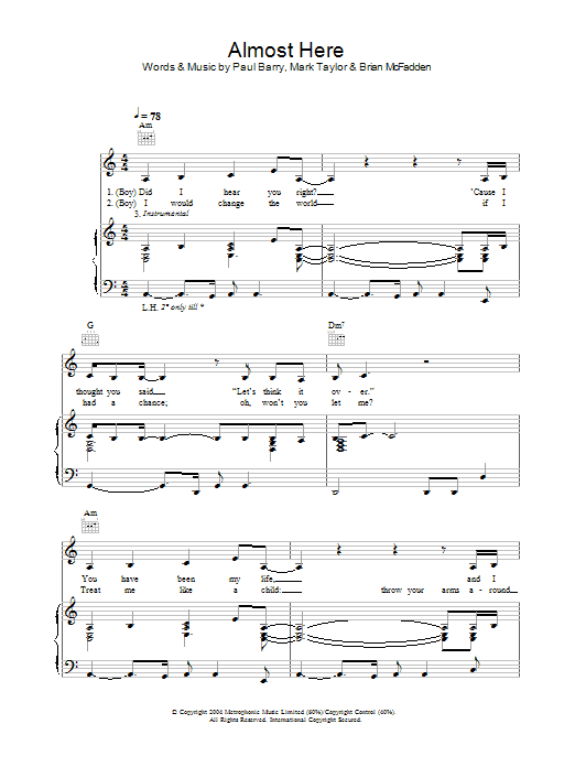 Delta Goodrem Almost Here sheet music notes and chords arranged for Piano, Vocal & Guitar Chords