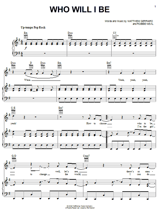 Demi Lovato Who Will I Be (from Camp Rock) sheet music notes and chords arranged for Easy Piano