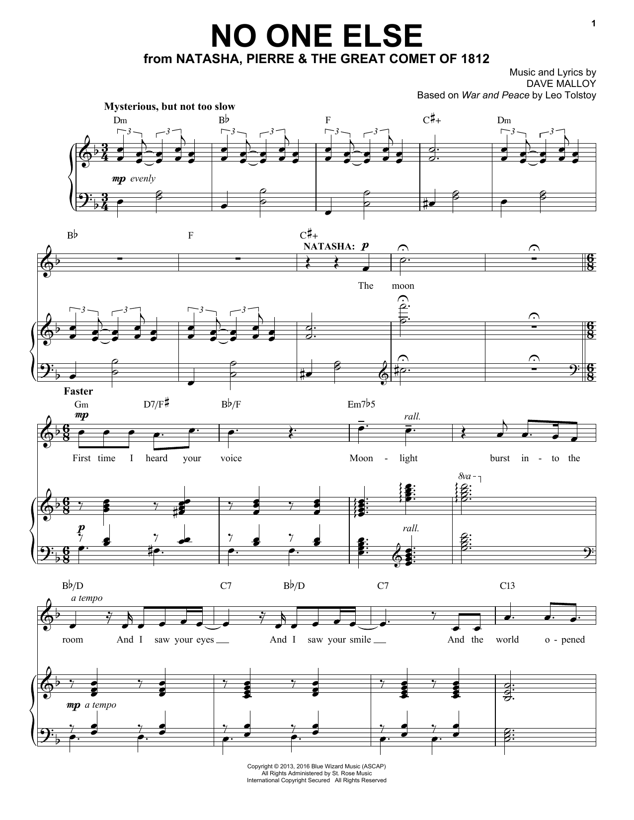 Denée Benton No One Else sheet music notes and chords arranged for Piano & Vocal