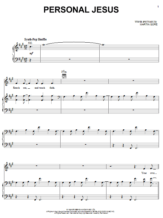Depeche Mode Personal Jesus sheet music notes and chords arranged for Guitar Chords/Lyrics