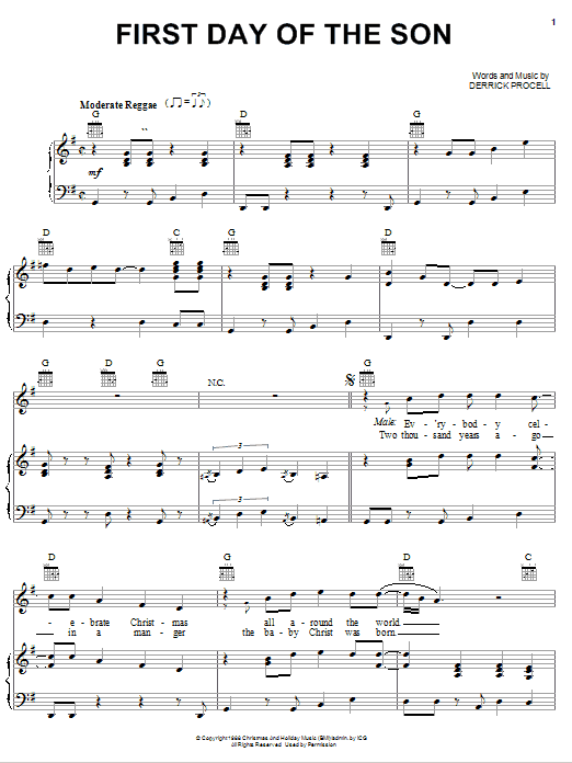 Derrick Procell First Day Of The Son sheet music notes and chords arranged for Easy Piano