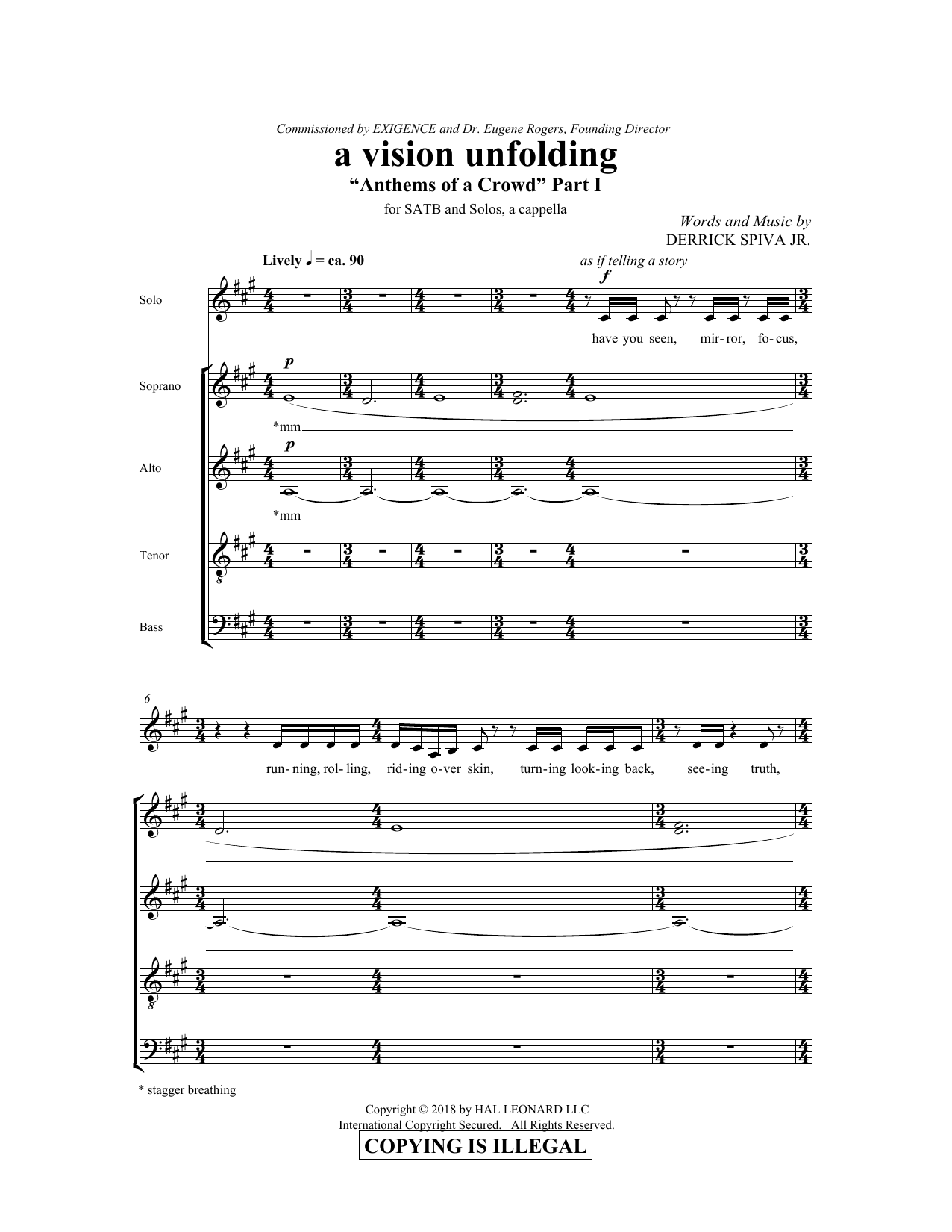Derrick Spiva Vision Unfolding sheet music notes and chords arranged for SATB Choir