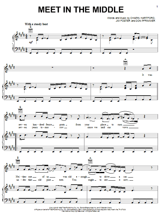 Diamond Rio Meet In The Middle sheet music notes and chords arranged for Easy Guitar