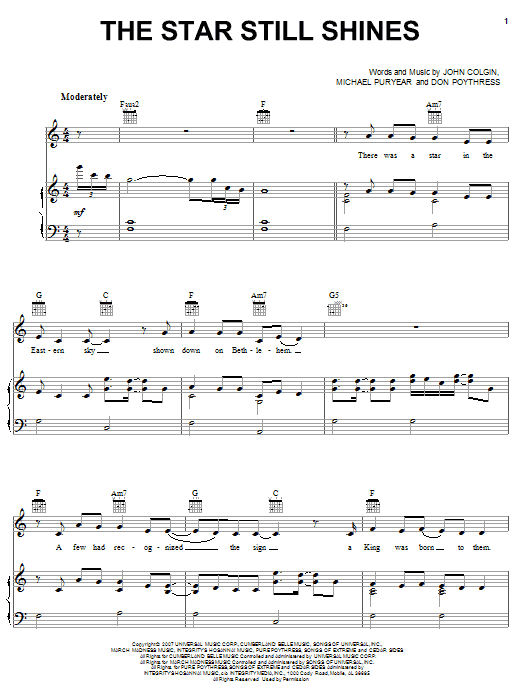 Diamond Rio The Star Still Shines sheet music notes and chords arranged for Piano, Vocal & Guitar Chords (Right-Hand Melody)
