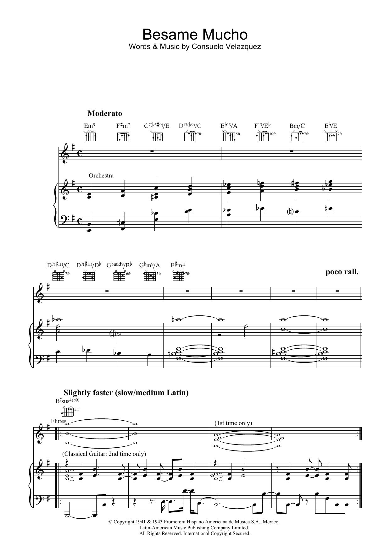 Diana Krall Besame Mucho sheet music notes and chords arranged for Piano, Vocal & Guitar Chords