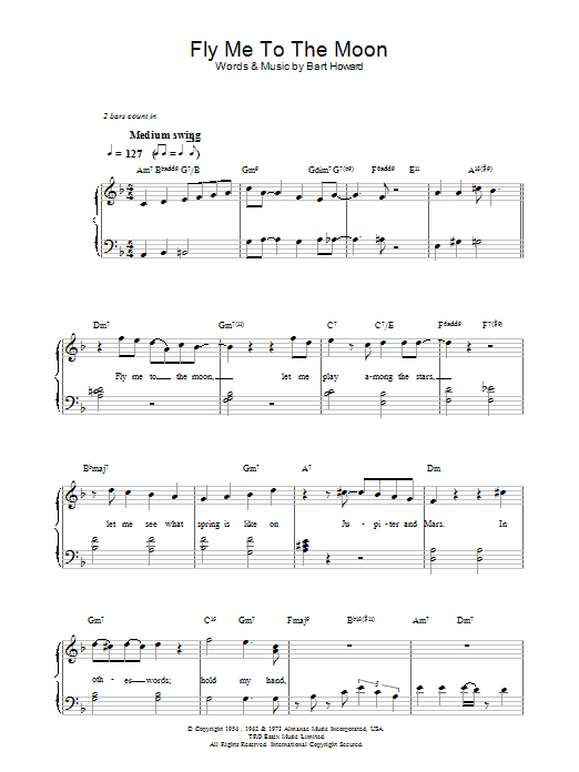 Diana Krall Fly Me To The Moon (In Other Words) sheet music notes and chords arranged for Piano, Vocal & Guitar Chords